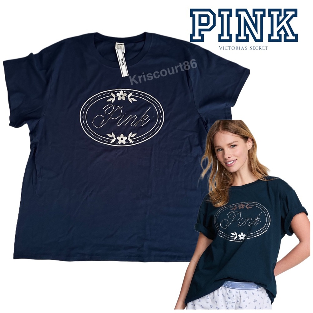 VSPINK Bling Navy Blue Limited Edition Tee NEW WITH TAGS - Picture 3 of 17